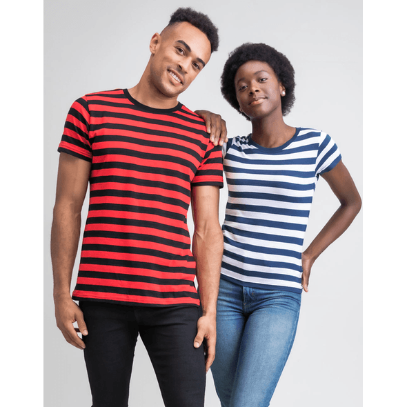Mens red and hotsell white striped t shirt
